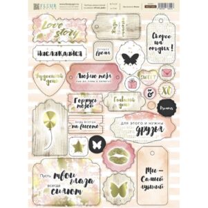 Набор чипборда "Pretty pink", 26 элементов, 2мм, FLEUR-design