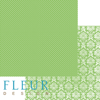 Лист бумаги для скрапбукинга Fleur design 30*30 см Bright greens