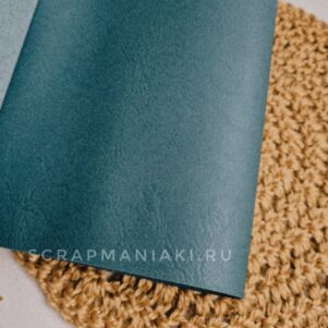 Кожзам переплетный Премиум с рельефным тиснением, цвет Сине-зеленый NEW!